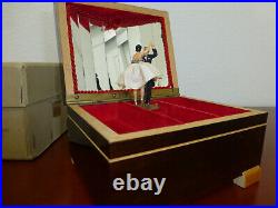 Vintage Swiss Reuge Dancing Ballerina Musical Jewelry Box Automaton (See Video)