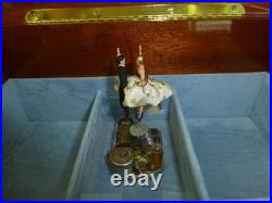 Vintage Swiss Reuge Dancing Ballerina Musical Jewelry Box Automaton (See Video)