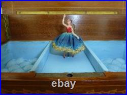Vintage Swiss Reuge Dancing Ballerina Musical Jewelry Box Automaton (See Video)