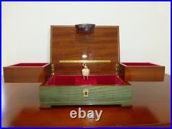 Vintage Swiss Reuge Dancing Ballerina Musical Jewelry Box Automaton (See Video)