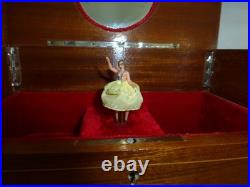 Vintage Swiss Reuge Dancing Ballerina Musical Jewelry Box Automaton (See Video)