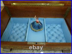 Vintage Swiss Reuge Dancing Ballerina Musical Jewelry Box Automaton (See Video)