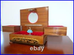 Vintage Swiss Reuge Dancing Ballerina Musical Jewelry Box Automaton (See Video)
