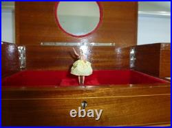 Vintage Swiss Reuge Dancing Ballerina Musical Jewelry Box Automaton (See Video)