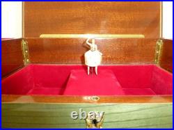 Vintage Swiss Reuge Dancing Ballerina Musical Jewelry Box Automaton (See Video)