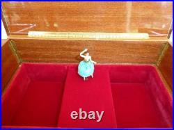 Vintage Swiss Reuge Dancing Ballerina Musical Jewelry Box Automaton (See Video)