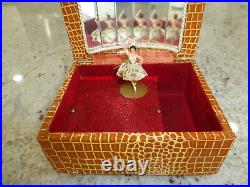 Vintage Swiss Reuge Dancing Ballerina Musical Jewelry Box Automaton (See Video)