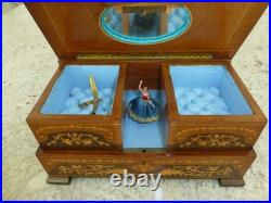 Vintage Swiss Reuge Dancing Ballerina Musical Jewelry Box Automaton (See Video)