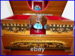 Vintage Swiss Reuge Dancing Ballerina Musical Jewelry Box Automaton (See Video)
