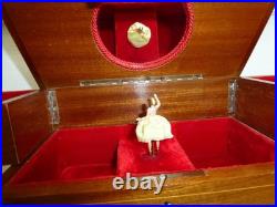 Vintage Swiss Reuge Dancing Ballerina Musical Jewelry Box Automaton (See Video)