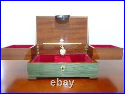 Vintage Swiss Reuge Dancing Ballerina Musical Jewelry Box Automaton (See Video)