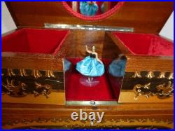 Vintage Swiss Reuge Dancing Ballerina Musical Jewelry Box Automaton (See Video)