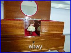 Vintage Swiss Reuge Dancing Ballerina Musical Jewelry Box Automaton (See Video)