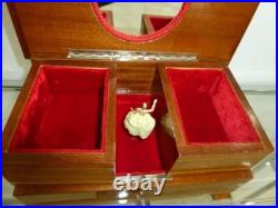 Vintage Swiss Reuge Dancing Ballerina Musical Jewelry Box Automaton (See Video)