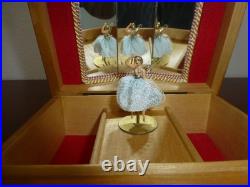 Vintage Swiss Reuge Dancing Ballerina Wooden Storage Box Music Box