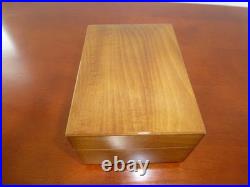 Vintage Swiss Reuge Dancing Ballerina Wooden Storage Box Music Box