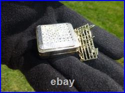 Vintage Swiss Reuge Miniature Music Box Gold Tone Case Musical Brooch