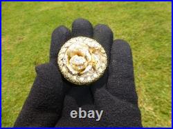 Vintage Swiss Reuge Miniature Music Box Mechanical Wind Up Gold Tone Metal Case