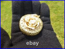 Vintage Swiss Reuge Miniature Music Box Mechanical Wind Up Gold Tone Metal Case