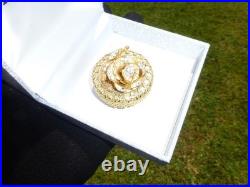 Vintage Swiss Reuge Miniature Music Box Mechanical Wind Up Gold Tone Metal Case