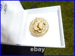 Vintage Swiss Reuge Miniature Music Box Mechanical Wind Up Gold Tone Metal Case