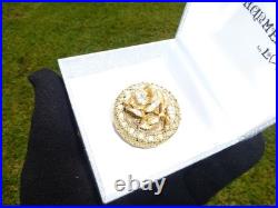 Vintage Swiss Reuge Miniature Music Box Mechanical Wind Up Gold Tone Metal Case