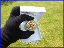 Vintage Swiss Reuge Miniature Music Box Mechanical Wind Up Gold Tone Metal Case