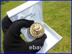 Vintage Swiss Reuge Miniature Music Box Mechanical Wind Up Gold Tone Metal Case