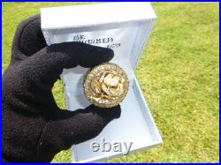 Vintage Swiss Reuge Miniature Music Box Mechanical Wind Up Gold Tone Metal Case