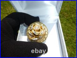 Vintage Swiss Reuge Miniature Music Box Mechanical Wind Up Gold Tone Metal Case