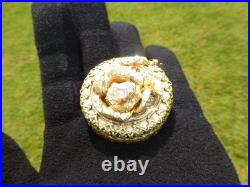 Vintage Swiss Reuge Miniature Music Box Mechanical Wind Up Gold Tone Metal Case
