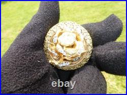 Vintage Swiss Reuge Miniature Music Box Mechanical Wind Up Gold Tone Metal Case