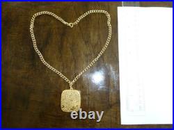 Vintage Swiss Reuge Miniature Music Box Pendant Gold Tone Case & Chain