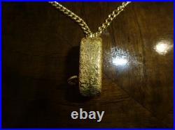 Vintage Swiss Reuge Miniature Music Box Pendant Gold Tone Case & Chain