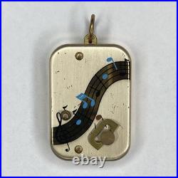 Vintage Swiss Reuge Miniature Music Box Pendant Key Chain Bracelet