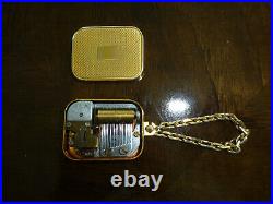 Vintage Swiss Reuge Miniature music box for pendant, Key Chain (Watch Video)