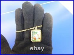 Vintage Swiss Reuge Miniature music box pendant Gold Filled Sterling Silver Case