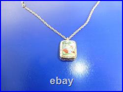 Vintage Swiss Reuge Miniature music box pendant Gold Filled Sterling Silver Case
