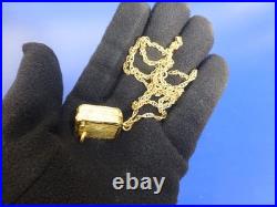 Vintage Swiss Reuge Miniature music box pendant Gold Filled Sterling Silver Case