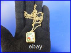 Vintage Swiss Reuge Miniature music box pendant Gold Filled Sterling Silver Case