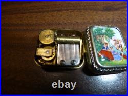 Vintage Swiss Reuge Miniature music box pendant Gold Filled Sterling Silver Case