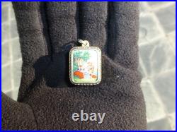 Vintage Swiss Reuge Miniature music box pendant Gold Gilt Sterling Silver Case