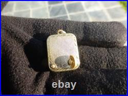 Vintage Swiss Reuge Miniature music box pendant Gold Gilt Sterling Silver Case