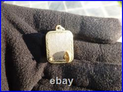 Vintage Swiss Reuge Miniature music box pendant Gold Gilt Sterling Silver Case