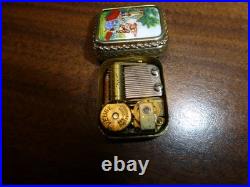 Vintage Swiss Reuge Miniature music box pendant Gold Gilt Sterling Silver Case