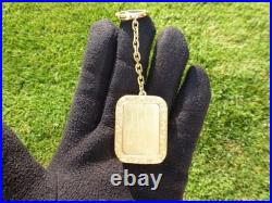 Vintage Swiss Reuge Miniature music box pendant, Key Chain, Photo Display Front