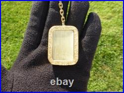 Vintage Swiss Reuge Miniature music box pendant, Key Chain, Photo Display Front