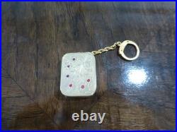 Vintage Swiss Reuge Miniature music box pendant, Key Chain, Ruby Stones Front