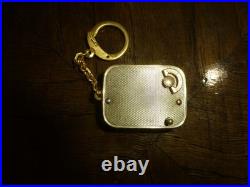 Vintage Swiss Reuge Miniature music box pendant, Key Chain, Ruby Stones Front