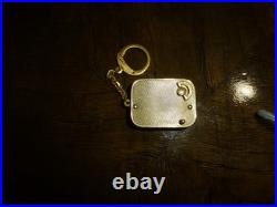 Vintage Swiss Reuge Miniature music box pendant, Key Chain, Ruby Stones Front